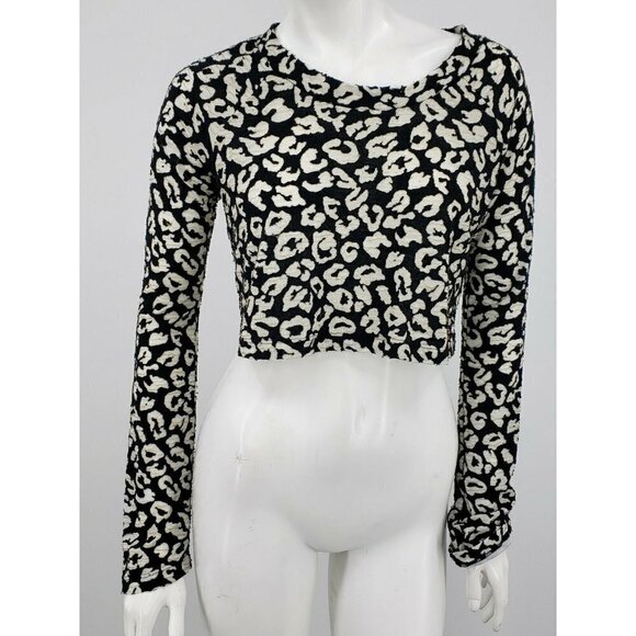 Show Me Your Mumu Mellow Crop Top M/L? Leopard Print Long Sleeve Blouse - Picture 2 of 6